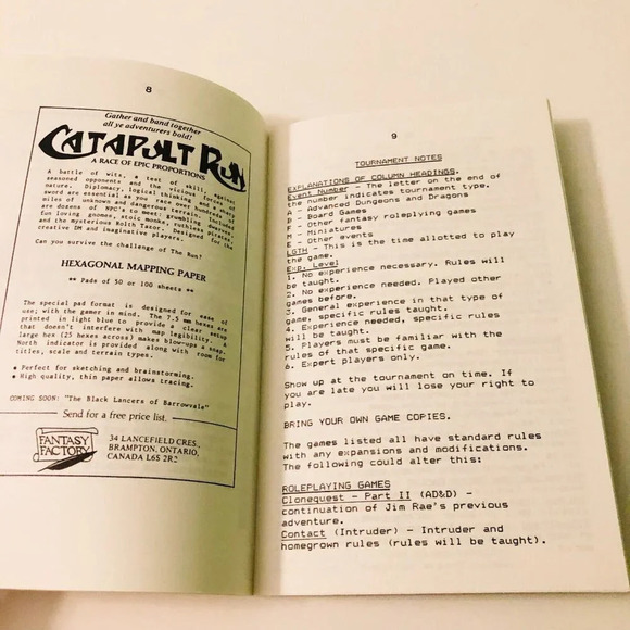 Vintage 1985 CanGames 85 Booklet Annual Gaming Convention - Picture 6 of 12